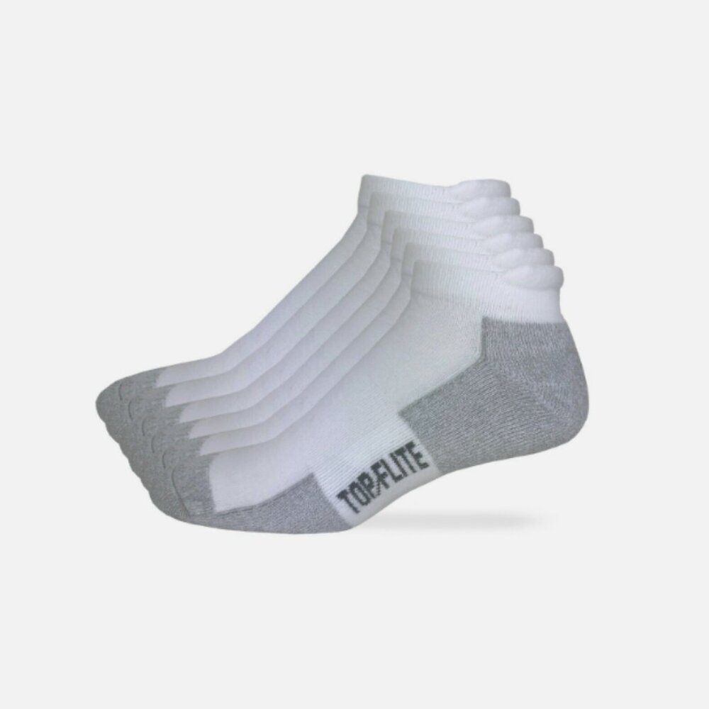 Top Flite Mens Moisture Wicking Seamless Toe Heel Tab Sport Socks - 3 Pair Pack